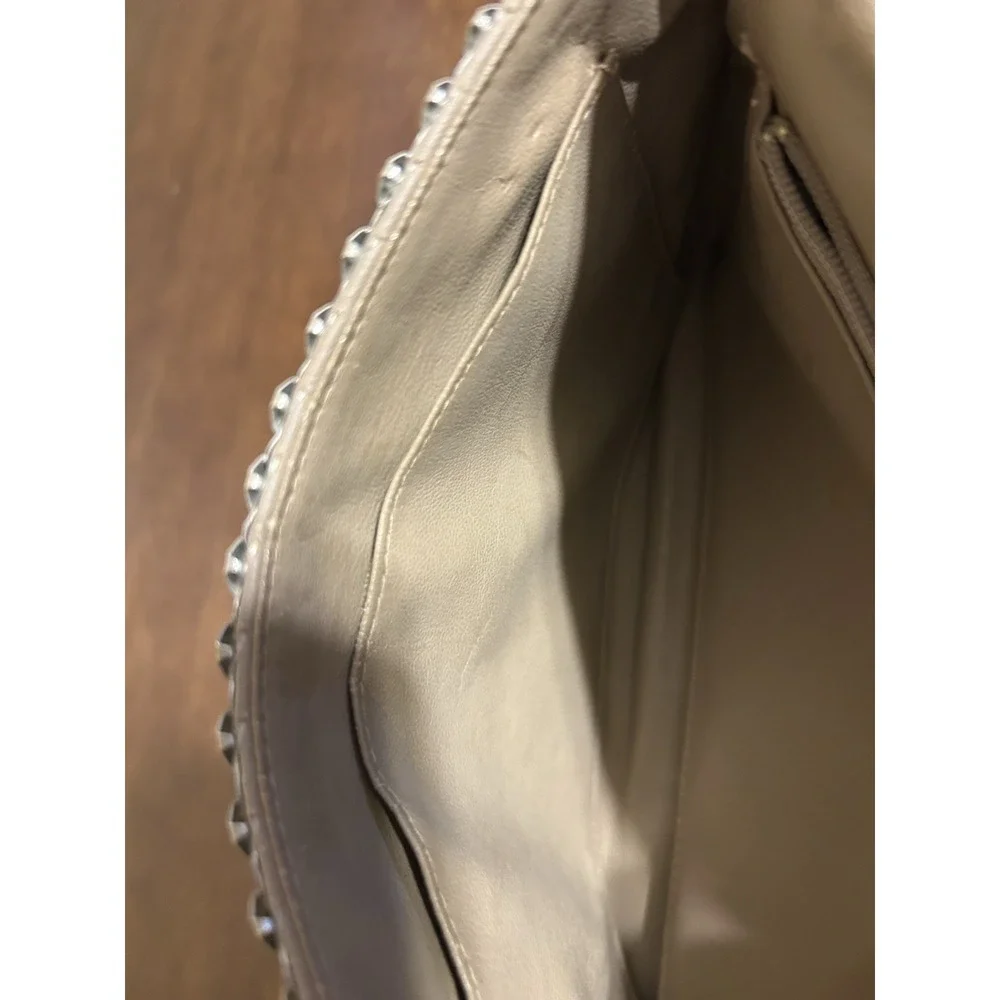Whiting & Davis Vintage Metal Mesh Clutch Purse Tan Cord Strap Cocktail Bag